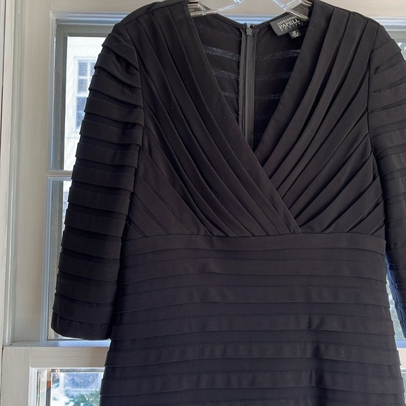 ADRIANNA PAPELL 3/4 SLEEVE BLACK DRESS 12P - Picture 3 of 4